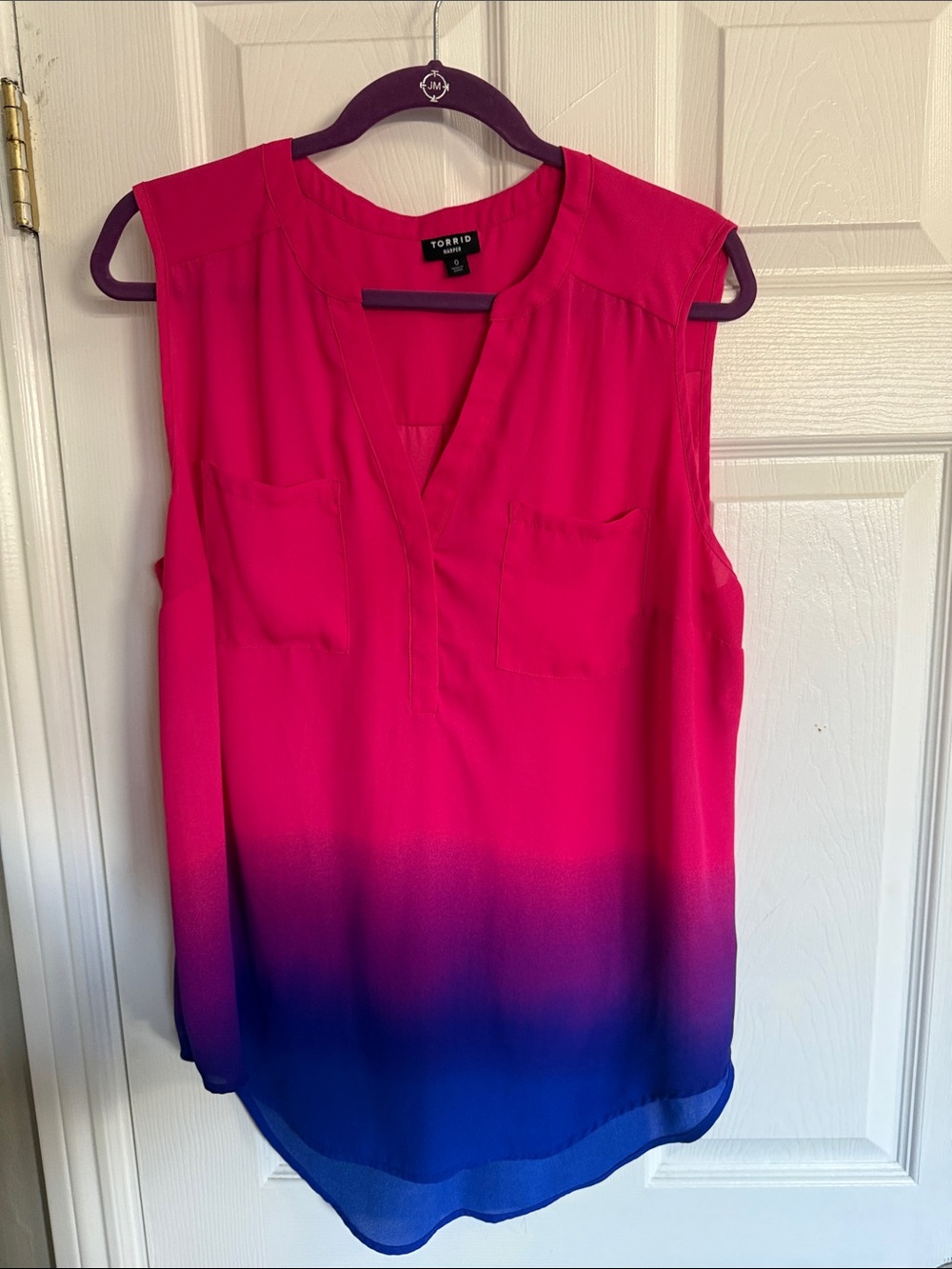 torrid size 0 12 Hot Pink to Royal Blue Ombre Sleeveless Camisole
